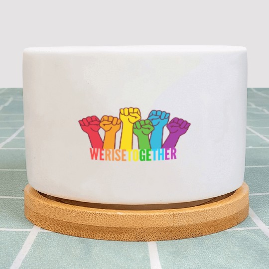 We Rise Together Lgbt Pride Rainbow Flag Plant Pots