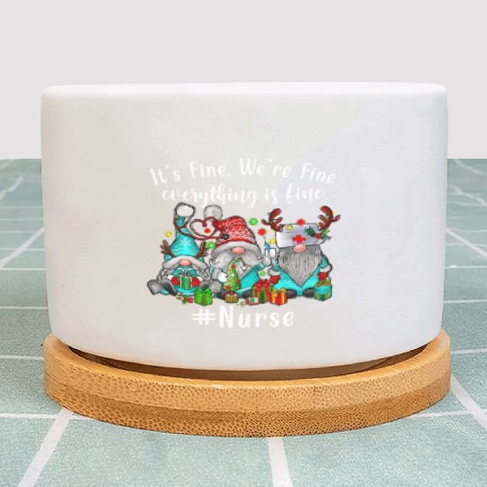 Gnome Its Fine Im Fine Everything Is Fine Xmas Plant Pots