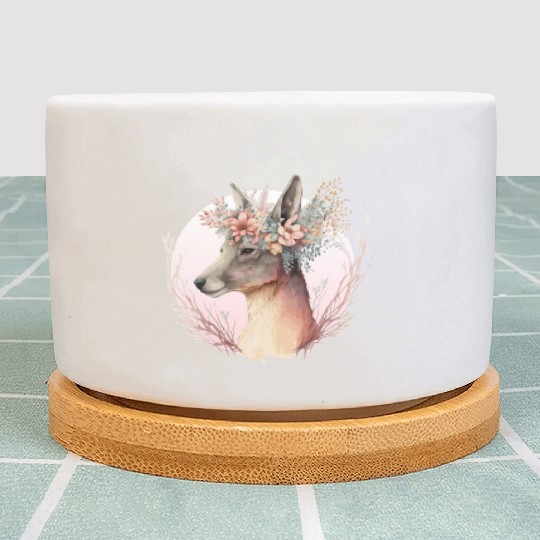 Watercolor Kangaroo Flower Crown Australian Animal Plant Pots
