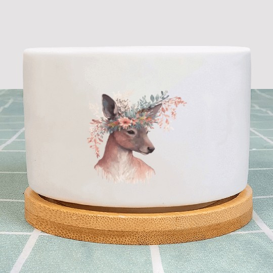 Cute Kangaroo Flower Crown Floral Kangaroo Lover Plant Pots