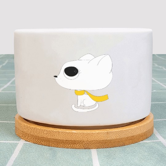 black white kittens 02 Plant Pots