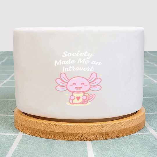 Handcrafted by Society Introvert Sayings Antisocia Plant Pots