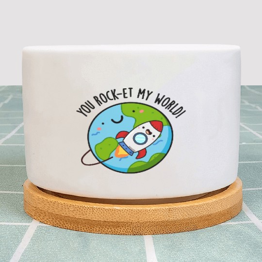 You Rock Et My World Cute Rocket Plant Pots