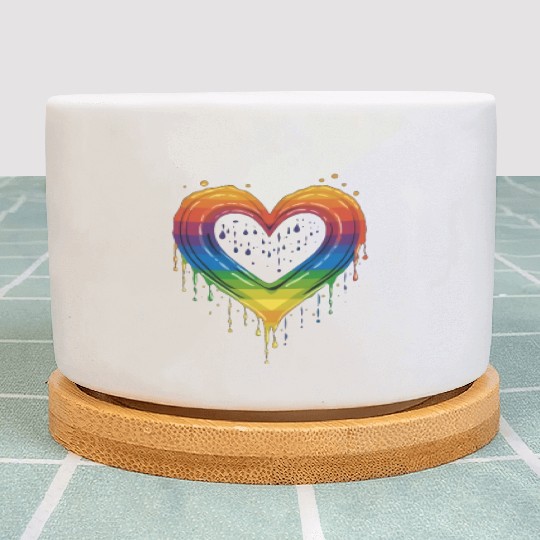 Celebrate Diversity: LGBT Rainbow Heart for Plant Pots