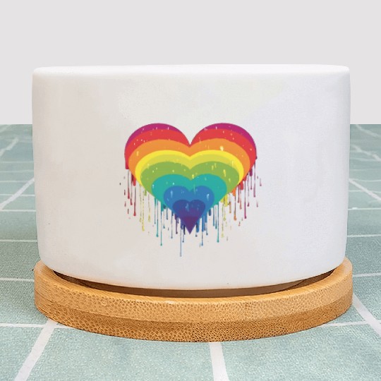 Queer & Loving It: LGBT Rainbow Heart, Supporting Plant Pots