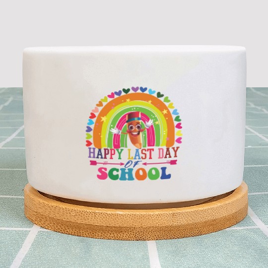 Groovy Happy Last Day of School Teacher Student Plant Pots