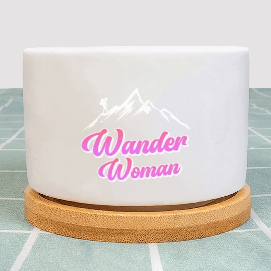 Wanderwoman Hiker Mountaineer Wanderlust Plant Pots