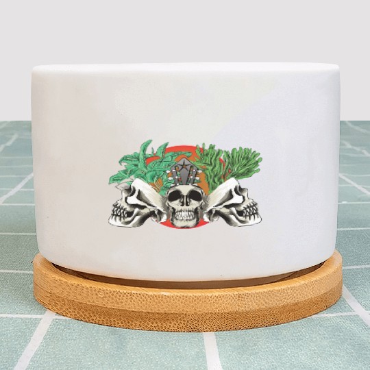 Skull Plant of the blood moon night light Plant Pots