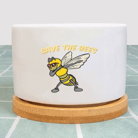 Save The Bees Plant Pots Dabbing Bumblebee Bee