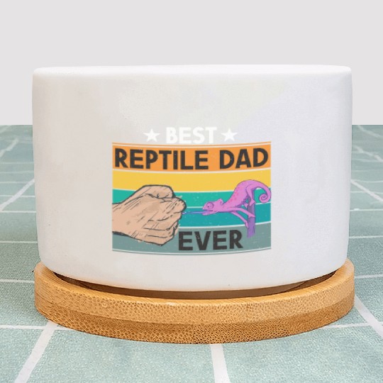 Reptile Dad Ever Lizard Father Daddy Animal Lover Plant Pots