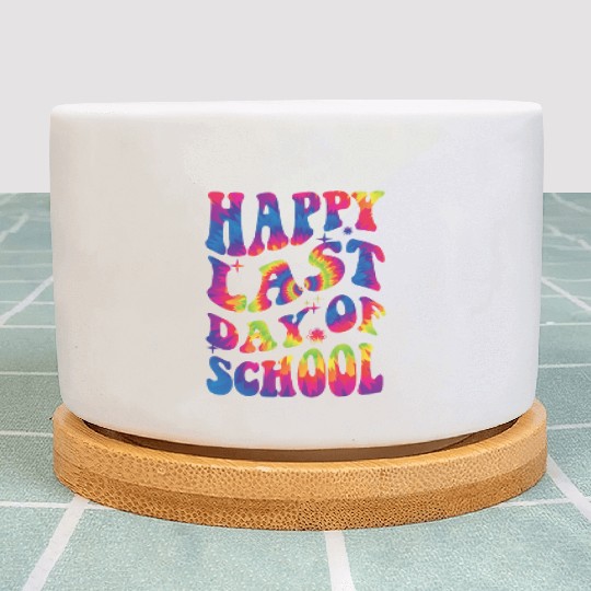 happy last day of school Teacher Women friend Gift Plant Pots