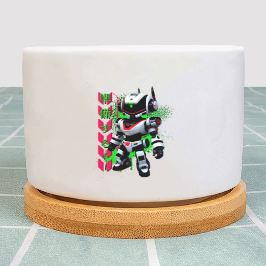 Chibi Mecha: A Cute Cyberpunk Design 1 Plant Pots