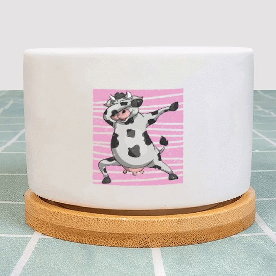 Funny Dabbing Farm Animal Cow Lover Farmer Cow Plant Pots