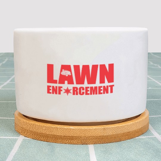 Funny Lawn Enforcement Outfit Grass Cutting Plant Pots