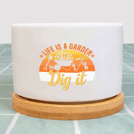 Life is a Garden Dig it Succulent Gardening Grass Plant Pots