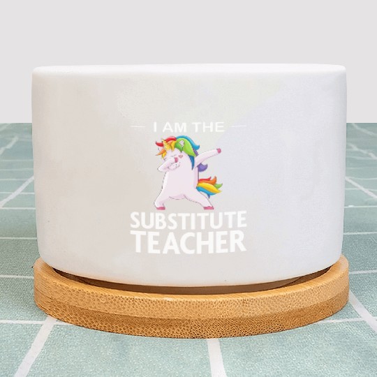 Funny I Am The Substitute Teacher Dabbing Colorful Plant Pots