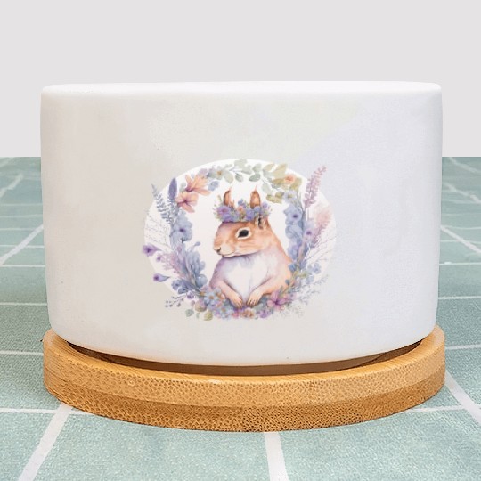 Cute Squirrel Flower Crown Animal Lovers Plant Pots