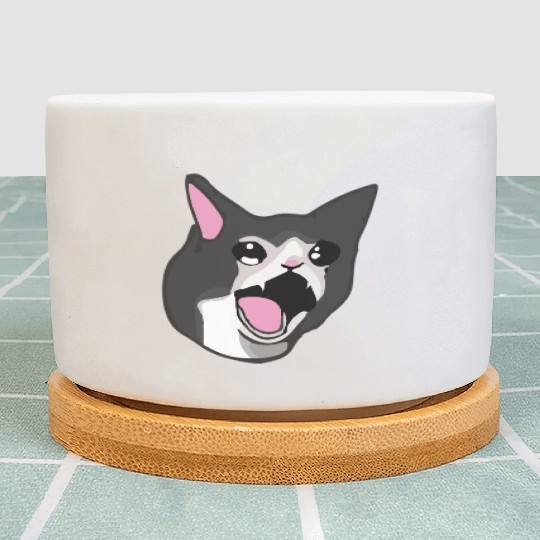 Yamero Crying Screaming Cat Meme Cute Japanese Plant Pots