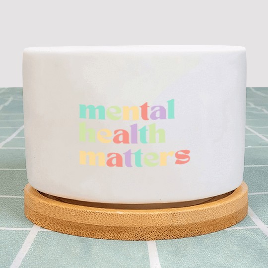 Mental Health Matters | Retro Quote Mixed Peach Plant Pots