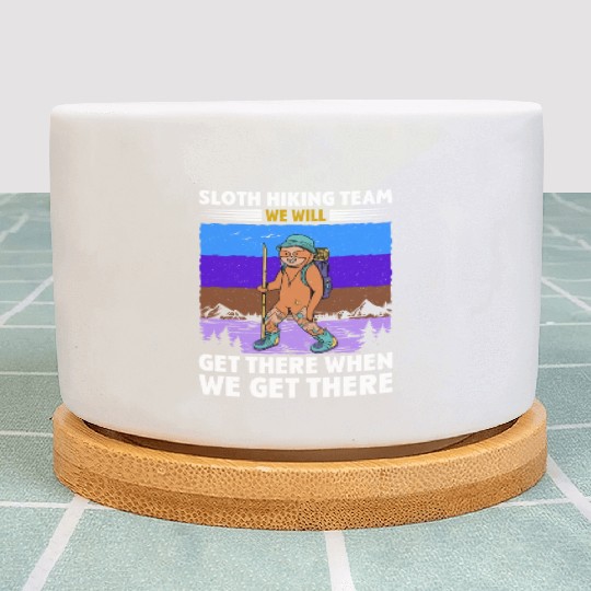 Sloth Hiking Team Wanderlust funny Mountaineer Plant Pots