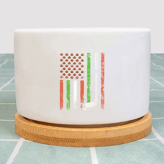 American Sports Flag Halloween Pumpkin Golfer Golf Plant Pots