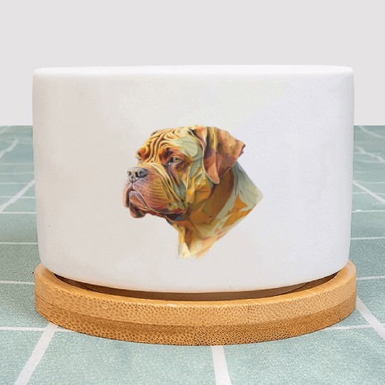 Abstract AI-Generated Dogue de Bordeaux Plant Pots
