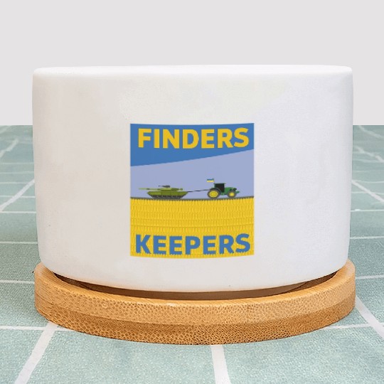 Funny Farmer Tractor Ukraine Flag Support Finders\ Plant Pots