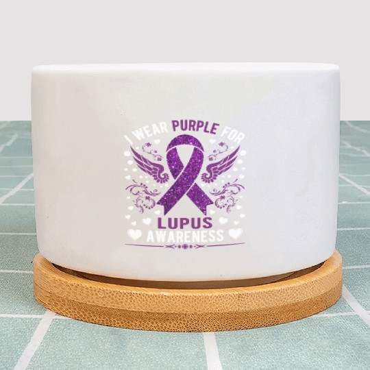 I Wear Purple For Lupus Awareness Month Men Women Plant Pots