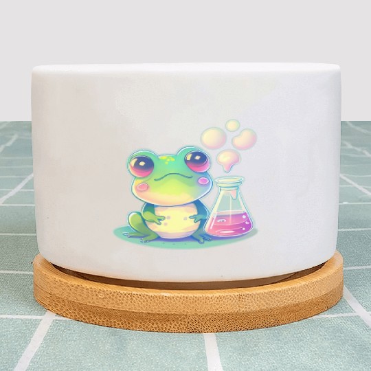Science Cute Chemistry Nerd Kawaii Frog Animals Ch Plant Pots