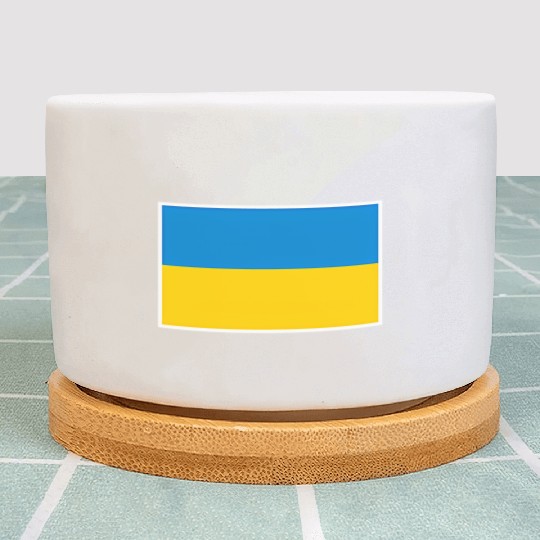 Ukraine Flag With Ukrainian National Colors Plant Pots