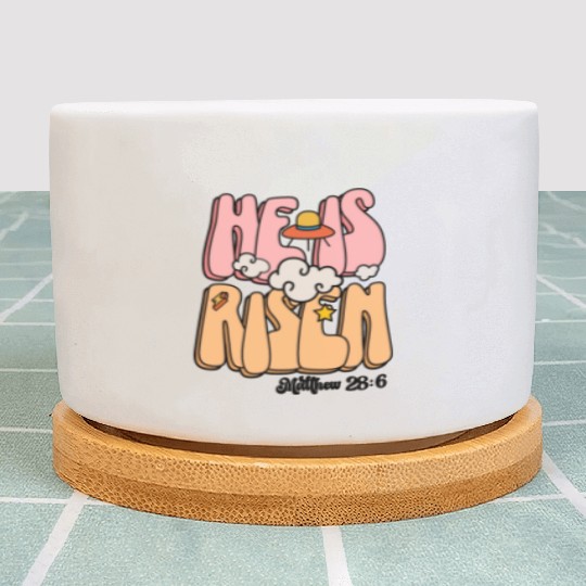He Is Risen Modern Christian Easter Plant Pots