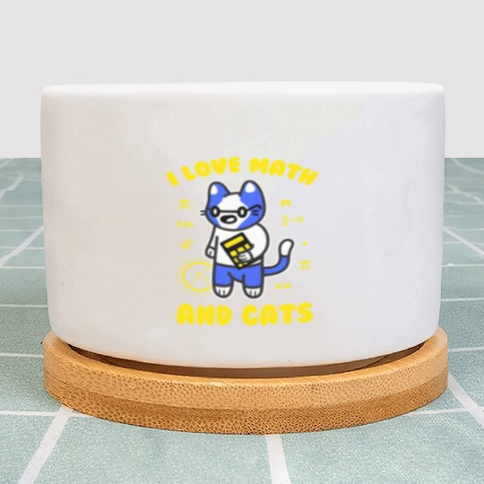 I Love Math And Cats Pi Day Teacher Cat Plant Pots