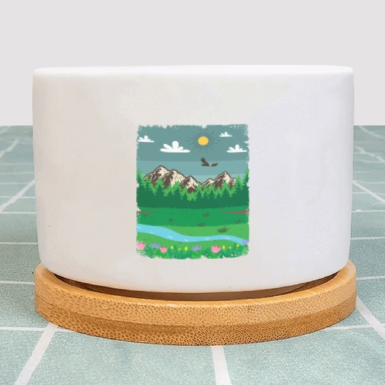 Peaceful Nature Scenery Plant Pots