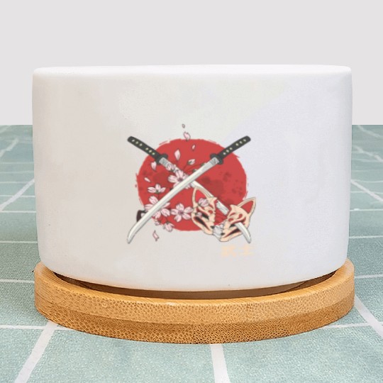 Ancient Japanese Cherry Blossom Samurai Katana Swo Plant Pots