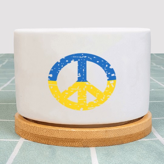 Ukraine Peace Sign Ukrainian Flag Colors Plant Pots