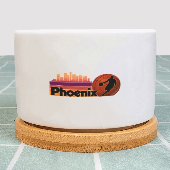 Phoenix Az Cityscape Basketball Fans Plant Pots