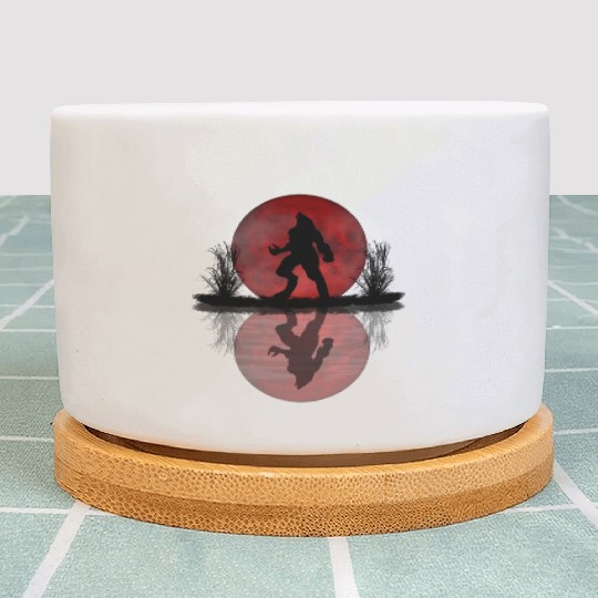 Werewolf Under A Full Blood Moon Howling Plant Pots