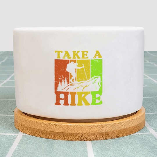 Take a Hike Wanderlust Hiker Hiking Mountains Plant Pots