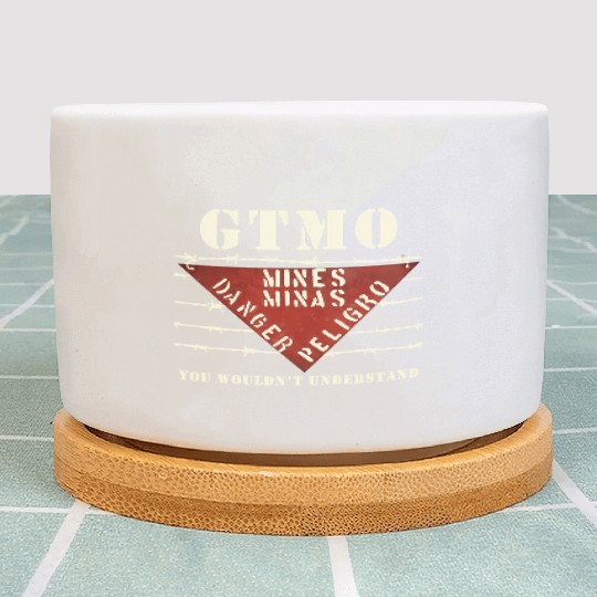 Gtmo Land Mine Barbed Wire Sign Guantanamo Bay Cub Plant Pots