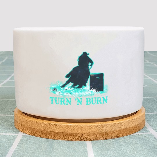 Barrel Racer Barrel Racing Horse Turn And Burn Tea Plant Pots