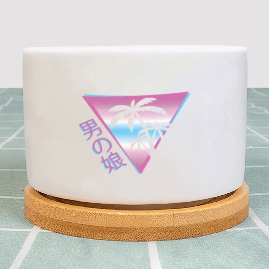 Femboy 80S 90S Palm Tree Japanese Vaporwave Aesthe Plant Pots
