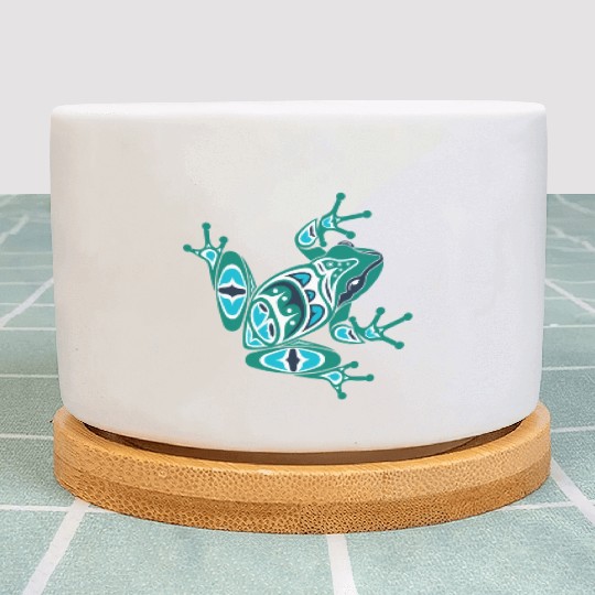 Native American Indian Style Frog Pacific Northwes Plant Pots