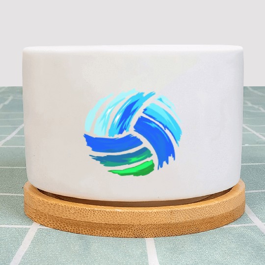 Volleyball Blue Green Best Sports N Plant Pots