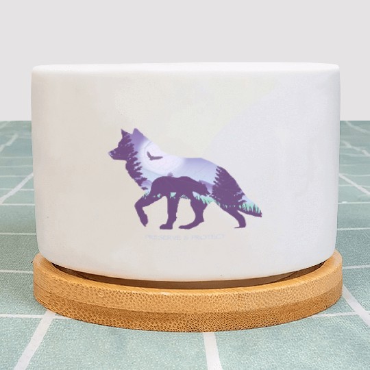 Preserve And Protect Wolf Eagle Bear Plant Pots