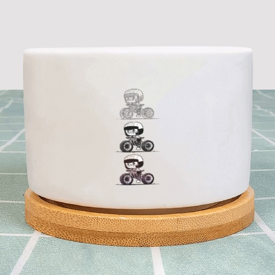 Biker Progress Cycling Funny Cyclist Colorful Plant Pots