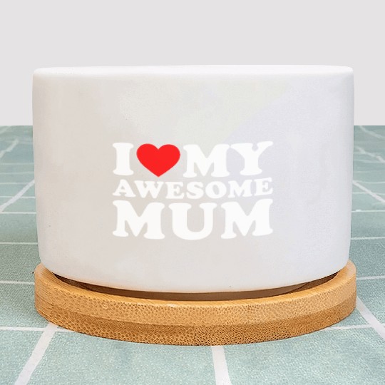 I Love My Mum Mothers Day I Love My Awesome Mum Plant Pots
