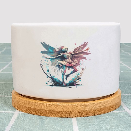 Watercolor Skeleton Fairy Gothic Fairycore Grunge Plant Pots