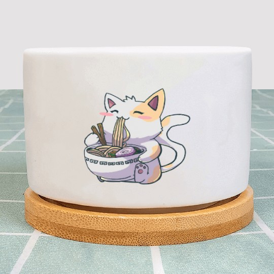 Ramen Cat Kawaii Anime Japanese Kawaii Neko Plant Pots