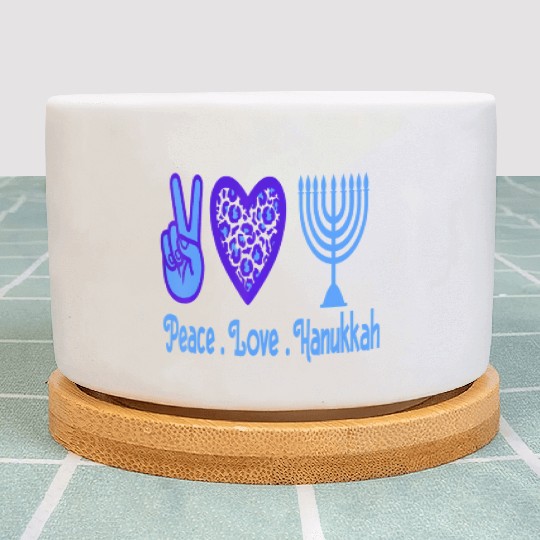Peace Love Hanukkah 2021 Jewish Menorah Hanukkah C Plant Pots