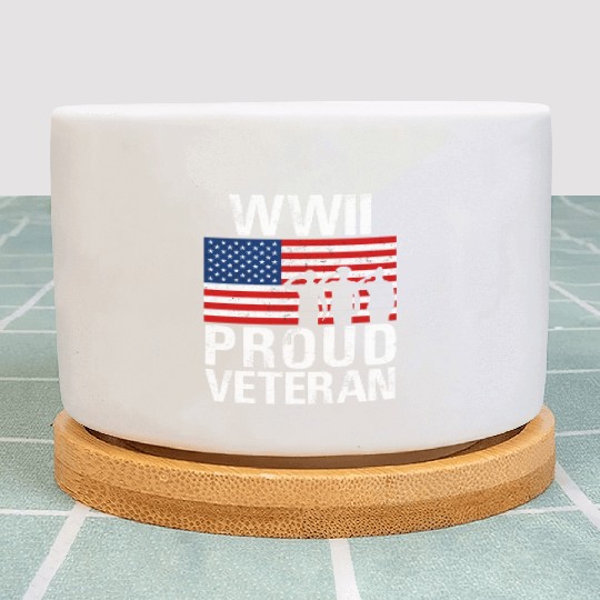 52376 Proud Wwii World War Ii Veteran For Military Plant Pots